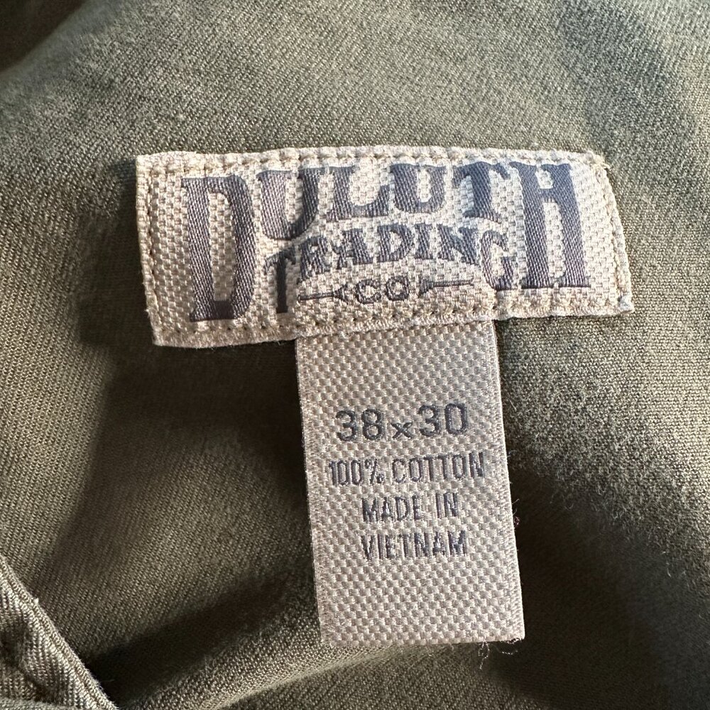 Duluth Trading Carpenter Pants Twill Relaxed Fit Green Men's 38 x 30 - Picture 3 of 4